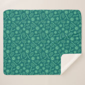 Couverture Sherpa Motif vert de microbes (Devant (Horizontal))
