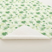Couverture Sherpa Motif vert de palmier (3/4)