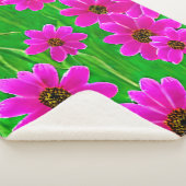 Couverture Sherpa Motif vert et rose vif (3/4)