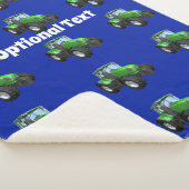 Couverture Sherpa Motif vert moderne de tracteur (3/4)