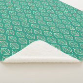 Couverture Sherpa Motif vert stylisé de feuille (3/4)