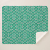 Couverture Sherpa Motif vert stylisé de feuille (Devant (Horizontal))