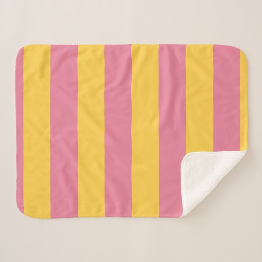 Couverture Sherpa Motif vertical vibrant rose et jaune (Devant (Horizontal))