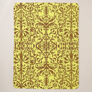 Couverture Sherpa Motif victorien jaune