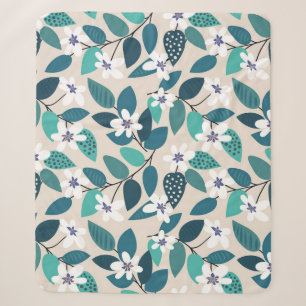 Couverture Sherpa motif vintage fleuri sans couture. Beau blanc f