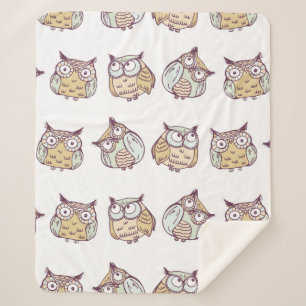 Couverture Sherpa motif vintage sans soudure avec choux mignons