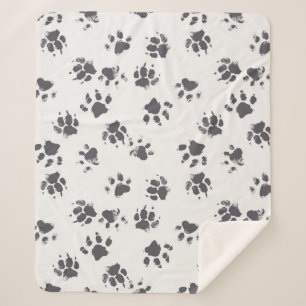 Couverture Sherpa motif vintage sans soudure avec empreintes de patt