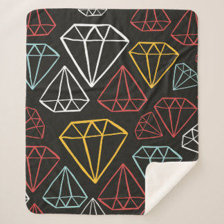 Couverture Sherpa motif vintage transparent, éléments de conception 