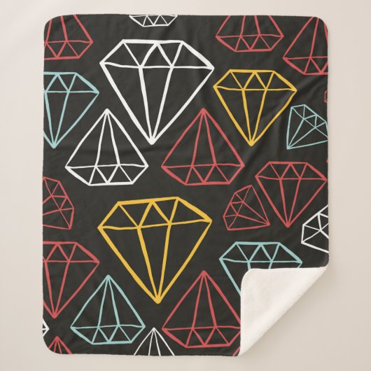 Couverture Sherpa motif vintage transparent, éléments de conception (Devant)