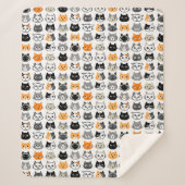Couverture Sherpa Motif Visages de chat | Cool Kitty Cat Lover (Devant)