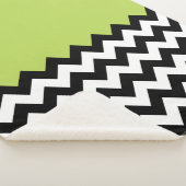 Couverture Sherpa Motif Zigzag noir et blanc, Chevron, Vert (3/4)
