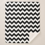 Couverture Sherpa Motif Zigzag noir et blanc, Motif Chevron (Devant)