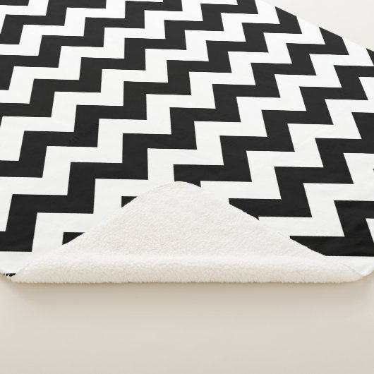 Couverture Sherpa Motif Zigzag noir et blanc, Motif Chevron (3/4)