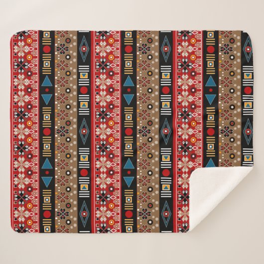 Couverture Sherpa Motifs africains, motifs orientaux jeter l'oreille (Devant (Horizontal))
