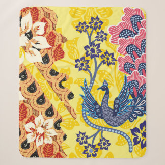 Couverture Sherpa motifs batik indonésiens avec plan très distinctif