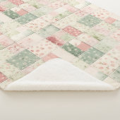 Couverture Sherpa Motifs de courtepointe floraux rose menthe occiden (3/4)