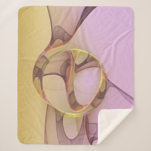 Couverture Sherpa Motions Abstraites Art moderne rose or fractal (Devant)