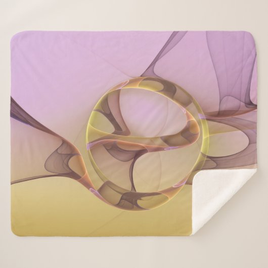 Couverture Sherpa Motions Abstraites Art moderne rose or fractal (Devant (Horizontal))