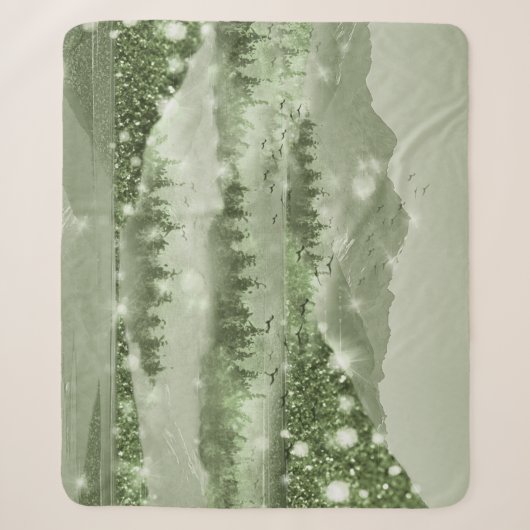 Couverture Sherpa Mountain Forest Lake Landscape Mixed Media (Devant)