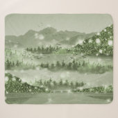 Couverture Sherpa Mountain Forest Lake Landscape Mixed Media (Devant (Horizontal))
