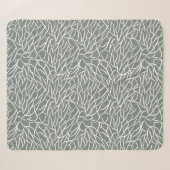 Couverture Sherpa Mousse de sauge verte boho branches de corail nues (Devant (Horizontal))