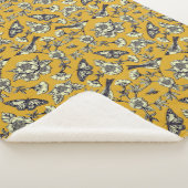 Couverture Sherpa Moutarde Jaune et Oiseaux de la Marine, Papillons (3/4)