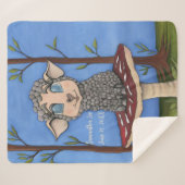 Couverture Sherpa Mouton bébé sur champignon (Devant (Horizontal))