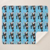 Couverture Sherpa Moutons noirs Conception "Moutons noirs Baa Baa" (Devant (Horizontal))