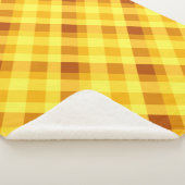 Couverture Sherpa Moyenne Jaune Clair à Carreaux (3/4)