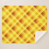 Couverture Sherpa Moyenne Jaune Clair à Carreaux (Devant (Horizontal))