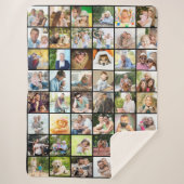 Couverture Sherpa Multi Photo 48 Image Grille Collage noir (Devant)