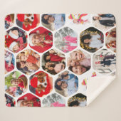 Couverture Sherpa Multi Photo Collage Simple Moderne Hexagon Motif (Devant (Horizontal))