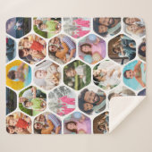 Couverture Sherpa Multi Photo Collage Simple Moderne Hexagon Motif (Devant (Horizontal))
