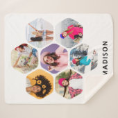 Couverture Sherpa Multiphoto Collage moderne Nom personnalisé (Devant (Horizontal))