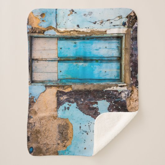 Couverture Sherpa Mur bleu et porte (Devant)