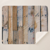 Couverture Sherpa mur Brown en bois (Devant (Horizontal))