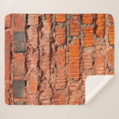 Couverture Sherpa Mur de brique rouge textureabandonné, vieillisseme (Devant (Horizontal))