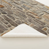 Couverture Sherpa Mur en pierre rustique, décoration texturée (3/4)