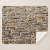 Couverture Sherpa Mur en pierre rustique, décoration texturée (Devant (Horizontal))