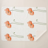 Couverture Sherpa « Murmure de pêche » « Fleur solitaire » « Éléganc (Devant (Horizontal))