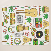 Couverture Sherpa Musical instruments seamless pattern. Reggae backg (Devant (Horizontal))