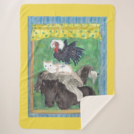 Couverture Sherpa Musiciens de Brême Town - Aquarelle (Devant)