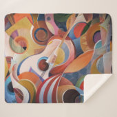 Couverture Sherpa Musique artisanale peinture Abstraite (Devant (Horizontal))