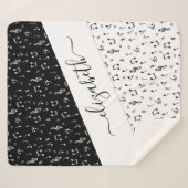 Couverture Sherpa Musique noire et blanche personnalisée (Devant (Horizontal))