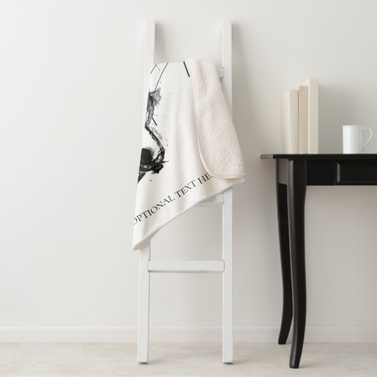 Couverture Sherpa Musique note élégante noir et blanc (En situation)