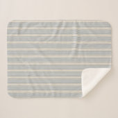 Couverture Sherpa Muted Distressed Blue Farmhouse Ticking Stripe (Devant (Horizontal))