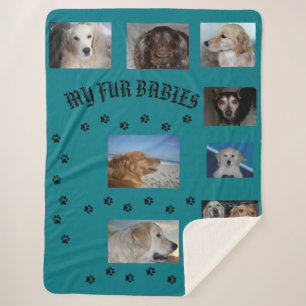 Couverture Sherpa My Fur Babies Turquoise 8 photos