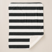 Couverture Sherpa Mydeas | Bandes épaisses noires et blanches (Devant)