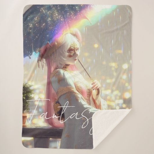 Couverture Sherpa Mysterious Fantasy Girl - Ocean Art Aesthetic (Devant)