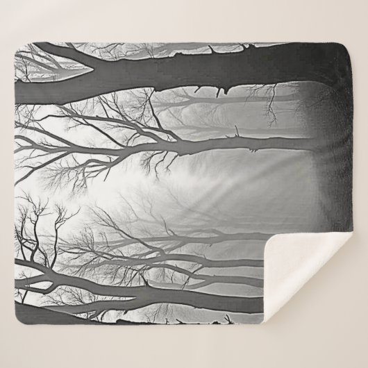 Couverture Sherpa Mysterious Foggy Forest Path (Devant (Horizontal))